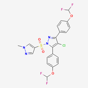 molecular formula C21H15ClF4N4O4S B4665513 4-chloro-3,5-bis[4-(difluoromethoxy)phenyl]-1-[(1-methyl-1H-pyrazol-4-yl)sulfonyl]-1H-pyrazole CAS No. 1006348-85-1
