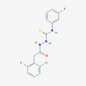 molecular formula C15H12ClF2N3OS B4665519 2-[(2-chloro-6-fluorophenyl)acetyl]-N-(3-fluorophenyl)hydrazinecarbothioamide 