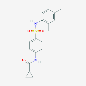 molecular formula C18H20N2O3S B466552 N-[4-[(2,4-dimethylphenyl)sulfamoyl]phenyl]cyclopropanecarboxamide CAS No. 433696-33-4