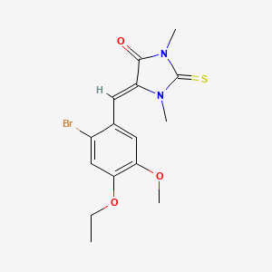 molecular formula C15H17BrN2O3S B4665532 5-(2-bromo-4-ethoxy-5-methoxybenzylidene)-1,3-dimethyl-2-thioxo-4-imidazolidinone 