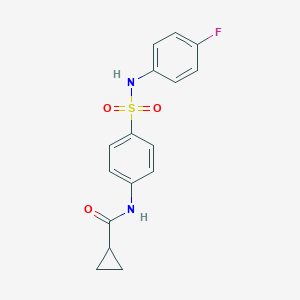 molecular formula C16H15FN2O3S B466554 N-[4-[(4-fluorophenyl)sulfamoyl]phenyl]cyclopropanecarboxamide CAS No. 433697-86-0