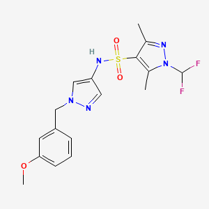 molecular formula C17H19F2N5O3S B4665561 1-(difluoromethyl)-N-[1-(3-methoxybenzyl)-1H-pyrazol-4-yl]-3,5-dimethyl-1H-pyrazole-4-sulfonamide 