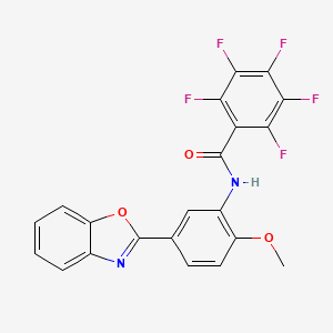 molecular formula C21H11F5N2O3 B4665586 N-[5-(1,3-benzoxazol-2-yl)-2-methoxyphenyl]-2,3,4,5,6-pentafluorobenzamide 