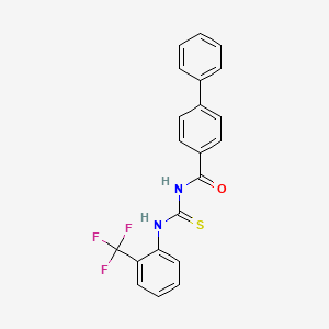molecular formula C21H15F3N2OS B4665588 N-({[2-(trifluoromethyl)phenyl]amino}carbonothioyl)-4-biphenylcarboxamide 