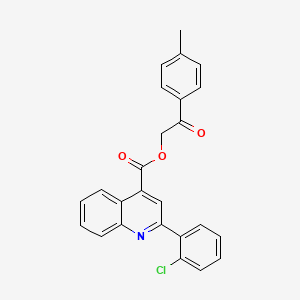 molecular formula C25H18ClNO3 B4665591 2-(4-methylphenyl)-2-oxoethyl 2-(2-chlorophenyl)-4-quinolinecarboxylate 