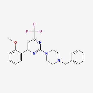 2-(4-benzyl-1-piperazinyl)-4-(2-methoxyphenyl)-6-(trifluoromethyl)pyrimidine