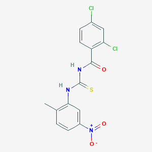 molecular formula C15H11Cl2N3O3S B4665603 2,4-dichloro-N-{[(2-methyl-5-nitrophenyl)amino]carbonothioyl}benzamide 