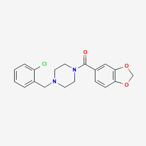 molecular formula C19H19ClN2O3 B4665609 1-(1,3-benzodioxol-5-ylcarbonyl)-4-(2-chlorobenzyl)piperazine 