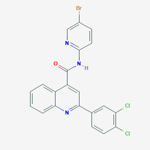 molecular formula C21H12BrCl2N3O B4665616 N-(5-bromo-2-pyridinyl)-2-(3,4-dichlorophenyl)-4-quinolinecarboxamide 