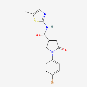 1-(4-bromophenyl)-N-(5-methyl-1,3-thiazol-2-yl)-5-oxo-3-pyrrolidinecarboxamide