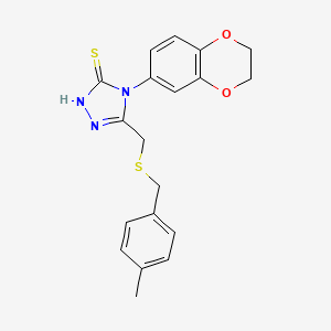 4-(2,3-dihydro-1,4-benzodioxin-6-yl)-5-{[(4-methylbenzyl)thio]methyl}-4H-1,2,4-triazole-3-thiol