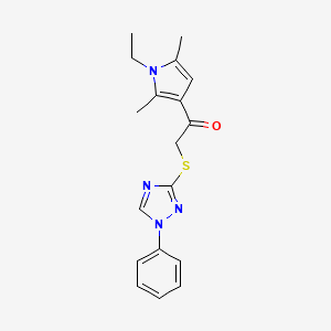 1-(1-ethyl-2,5-dimethyl-1H-pyrrol-3-yl)-2-[(1-phenyl-1H-1,2,4-triazol-3-yl)thio]ethanone