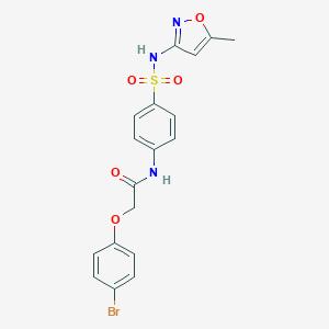 molecular formula C18H16BrN3O5S B466569 2-(4-bromophenoxy)-N-(4-{[(5-methyl-3-isoxazolyl)amino]sulfonyl}phenyl)acetamide CAS No. 433692-05-8