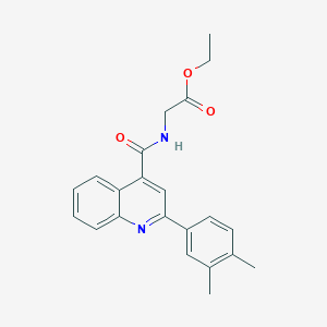 molecular formula C22H22N2O3 B4665695 ethyl N-{[2-(3,4-dimethylphenyl)-4-quinolinyl]carbonyl}glycinate 