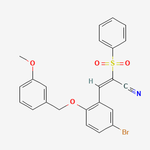 molecular formula C23H18BrNO4S B4665738 3-{5-bromo-2-[(3-methoxybenzyl)oxy]phenyl}-2-(phenylsulfonyl)acrylonitrile 