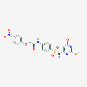 molecular formula C20H19N5O8S B466574 N-{4-[(2,6-dimethoxypyrimidin-4-yl)sulfamoyl]phenyl}-2-(4-nitrophenoxy)acetamide CAS No. 433689-15-7