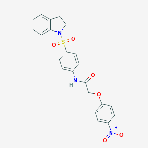 molecular formula C22H19N3O6S B466575 N-[4-(2,3-dihydro-1H-indol-1-ylsulfonyl)phenyl]-2-(4-nitrophenoxy)acetamide CAS No. 433941-90-3