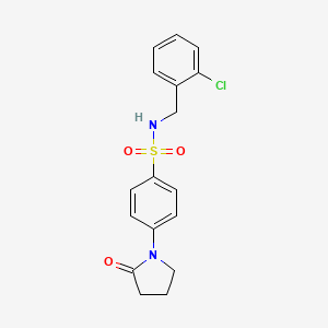 molecular formula C17H17ClN2O3S B4665752 N-(2-chlorobenzyl)-4-(2-oxo-1-pyrrolidinyl)benzenesulfonamide 