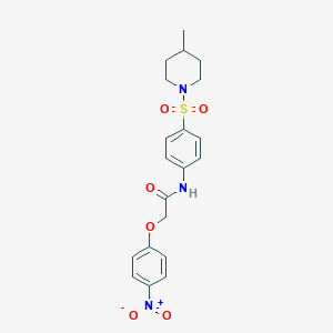 molecular formula C20H23N3O6S B466576 2-{4-nitrophenoxy}-N-{4-[(4-methylpiperidin-1-yl)sulfonyl]phenyl}acetamide CAS No. 433690-91-6