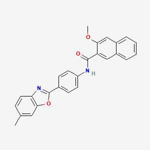 3-methoxy-N-[4-(6-methyl-1,3-benzoxazol-2-yl)phenyl]-2-naphthamide