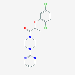 molecular formula C17H18Cl2N4O2 B4665771 2-{4-[2-(2,5-dichlorophenoxy)propanoyl]-1-piperazinyl}pyrimidine 