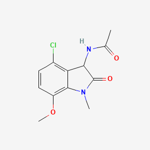 N-(4-chloro-7-methoxy-1-methyl-2-oxo-2,3-dihydro-1H-indol-3-yl)acetamide