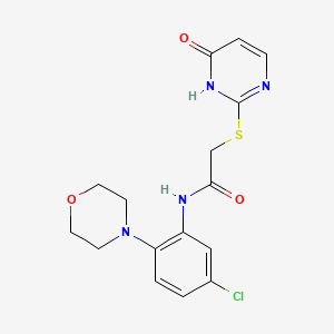 molecular formula C16H17ClN4O3S B4665788 N-[5-chloro-2-(4-morpholinyl)phenyl]-2-[(4-hydroxy-2-pyrimidinyl)thio]acetamide 