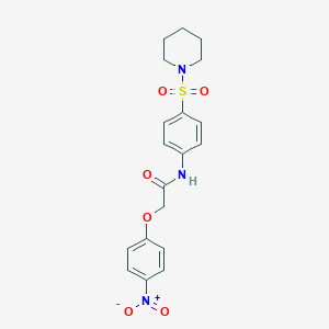 molecular formula C19H21N3O6S B466579 2-(4-nitrophenoxy)-N-(4-(piperidin-1-ylsulfonyl)phenyl)acetamide CAS No. 458535-60-9