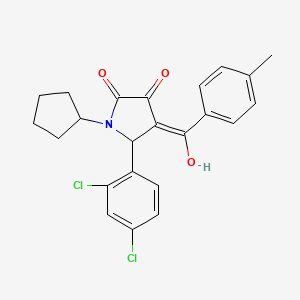 molecular formula C23H21Cl2NO3 B4665792 1-cyclopentyl-5-(2,4-dichlorophenyl)-3-hydroxy-4-(4-methylbenzoyl)-1,5-dihydro-2H-pyrrol-2-one 
