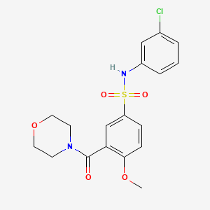 molecular formula C18H19ClN2O5S B4665815 N-(3-chlorophenyl)-4-methoxy-3-(4-morpholinylcarbonyl)benzenesulfonamide 
