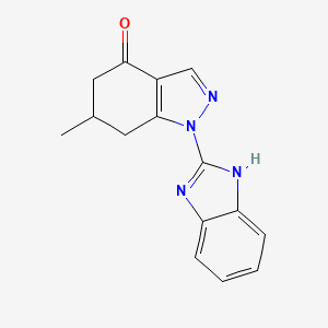 molecular formula C15H14N4O B4665828 1-(1H-benzimidazol-2-yl)-6-methyl-1,5,6,7-tetrahydro-4H-indazol-4-one 