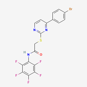 2-{[4-(4-bromophenyl)-2-pyrimidinyl]thio}-N-(pentafluorophenyl)acetamide