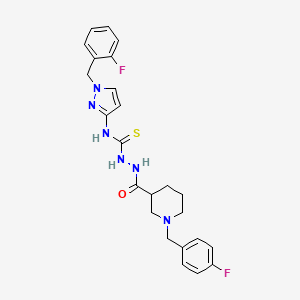 2-{[1-(4-fluorobenzyl)-3-piperidinyl]carbonyl}-N-[1-(2-fluorobenzyl)-1H-pyrazol-3-yl]hydrazinecarbothioamide