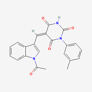 molecular formula C22H17N3O4 B4665884 5-[(1-acetyl-1H-indol-3-yl)methylene]-1-(3-methylphenyl)-2,4,6(1H,3H,5H)-pyrimidinetrione 