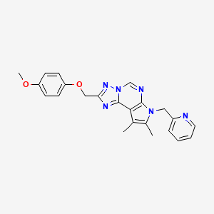 molecular formula C23H22N6O2 B4665904 2-[(4-methoxyphenoxy)methyl]-8,9-dimethyl-7-(2-pyridinylmethyl)-7H-pyrrolo[3,2-e][1,2,4]triazolo[1,5-c]pyrimidine 