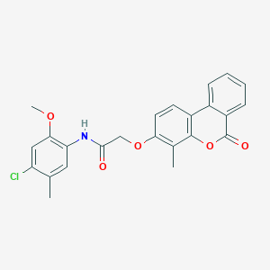 molecular formula C24H20ClNO5 B4665908 N-(4-chloro-2-methoxy-5-methylphenyl)-2-[(4-methyl-6-oxo-6H-benzo[c]chromen-3-yl)oxy]acetamide 