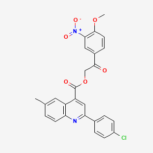 molecular formula C26H19ClN2O6 B4665911 2-(4-methoxy-3-nitrophenyl)-2-oxoethyl 2-(4-chlorophenyl)-6-methyl-4-quinolinecarboxylate 