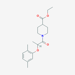 molecular formula C19H27NO4 B4665926 ethyl 1-[2-(2,5-dimethylphenoxy)propanoyl]-4-piperidinecarboxylate 