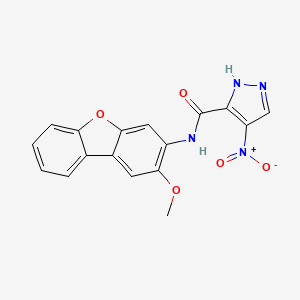 molecular formula C17H12N4O5 B4665938 N-(2-methoxydibenzo[b,d]furan-3-yl)-4-nitro-1H-pyrazole-3-carboxamide 