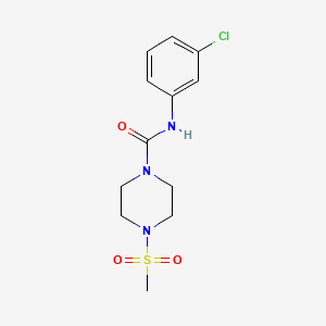 molecular formula C12H16ClN3O3S B4665950 N-(3-chlorophenyl)-4-(methylsulfonyl)-1-piperazinecarboxamide 