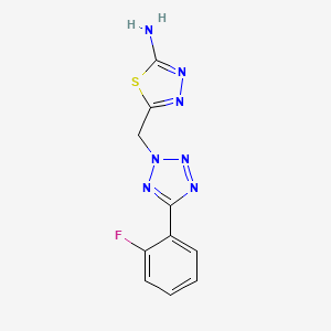 molecular formula C10H8FN7S B4665961 5-{[5-(2-fluorophenyl)-2H-tetrazol-2-yl]methyl}-1,3,4-thiadiazol-2-amine 