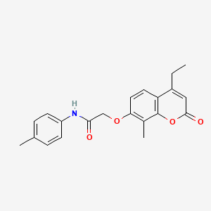 molecular formula C21H21NO4 B4665966 2-[(4-ethyl-8-methyl-2-oxo-2H-chromen-7-yl)oxy]-N-(4-methylphenyl)acetamide 