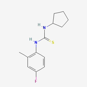 molecular formula C13H17FN2S B4665973 N-cyclopentyl-N'-(4-fluoro-2-methylphenyl)thiourea 