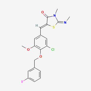 molecular formula C20H18ClIN2O3S B4665988 5-{3-chloro-4-[(3-iodobenzyl)oxy]-5-methoxybenzylidene}-3-methyl-2-(methylimino)-1,3-thiazolidin-4-one 