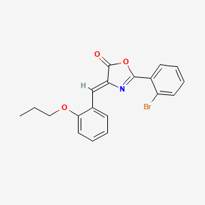 molecular formula C19H16BrNO3 B4666012 2-(2-bromophenyl)-4-(2-propoxybenzylidene)-1,3-oxazol-5(4H)-one 