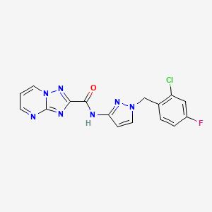 N-[1-(2-chloro-4-fluorobenzyl)-1H-pyrazol-3-yl][1,2,4]triazolo[1,5-a]pyrimidine-2-carboxamide