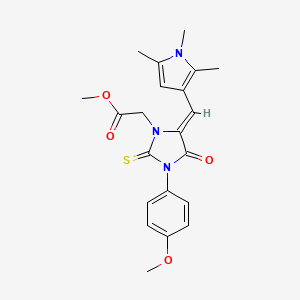 methyl {3-(4-methoxyphenyl)-4-oxo-2-thioxo-5-[(1,2,5-trimethyl-1H-pyrrol-3-yl)methylene]-1-imidazolidinyl}acetate