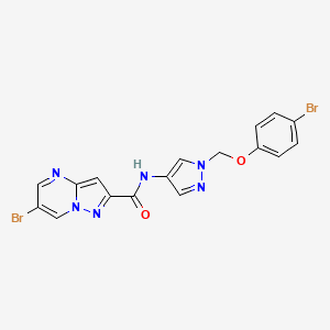 6-bromo-N-{1-[(4-bromophenoxy)methyl]-1H-pyrazol-4-yl}pyrazolo[1,5-a]pyrimidine-2-carboxamide