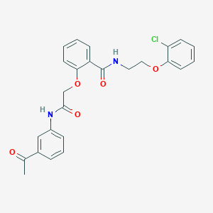 molecular formula C25H23ClN2O5 B4666083 2-{2-[(3-acetylphenyl)amino]-2-oxoethoxy}-N-[2-(2-chlorophenoxy)ethyl]benzamide 