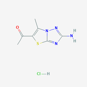 1-(2-amino-6-methyl[1,3]thiazolo[3,2-b][1,2,4]triazol-5-yl)ethanone hydrochloride